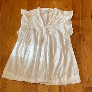 Cute!!!Free People  Fringe beach cover up sz xl ruffles lace trim